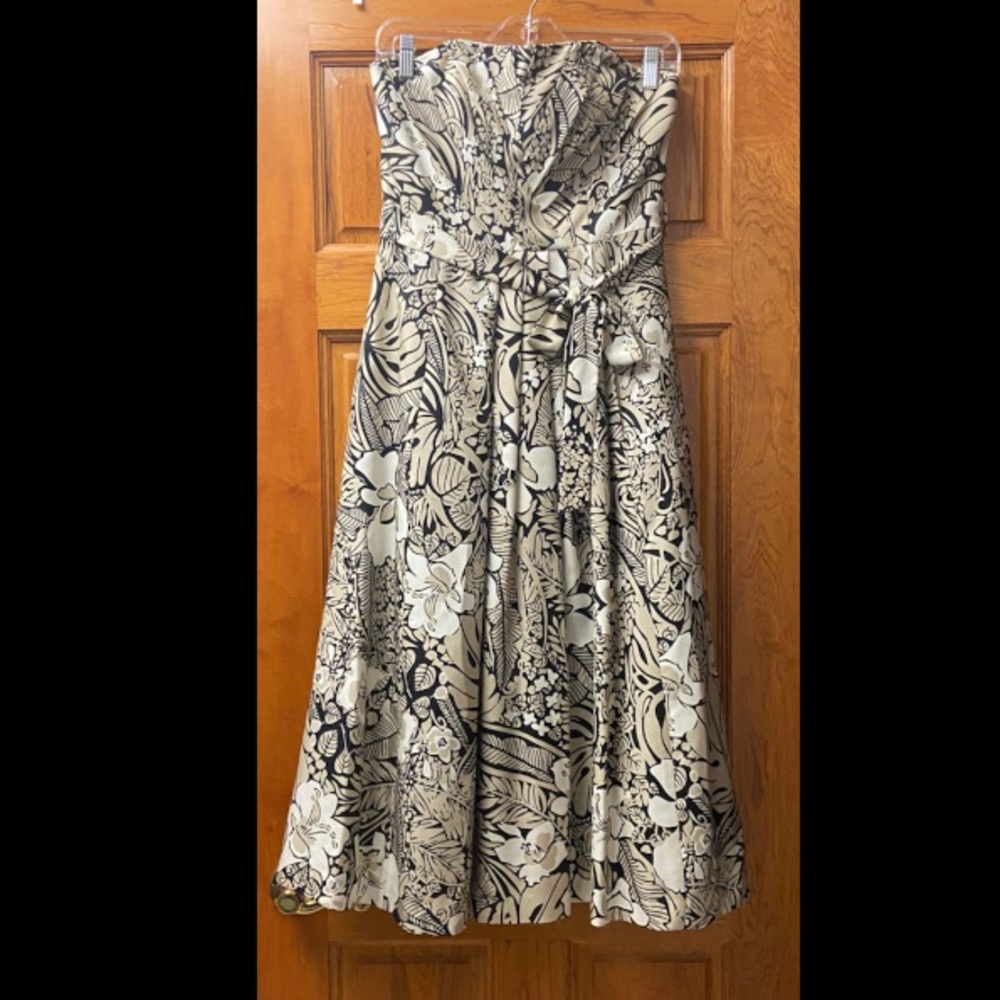 Tracy Reese ladies strapless printed cocktail dress Sz 6